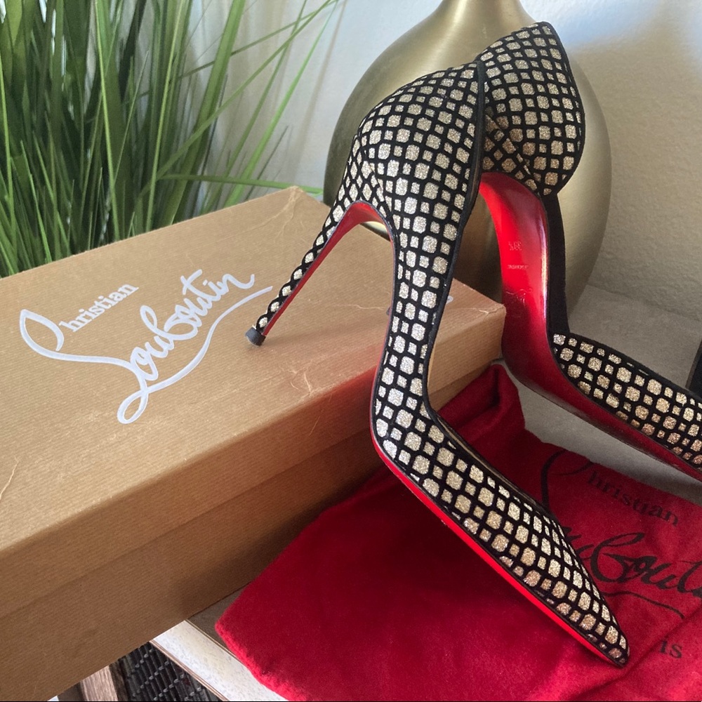 100mm Christian Louboutin Iriza Glitter 39.5